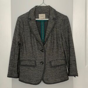 LOFT Women's Herringbone Blazer in Gray